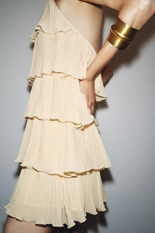 Платье-халтер с воланами- Заказать в России