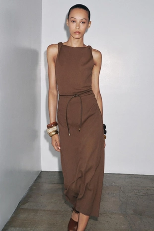 Длинное платье с текстурой- Заказать в России