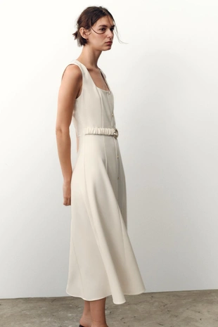 Платье-миди с поясом- Заказать в России
