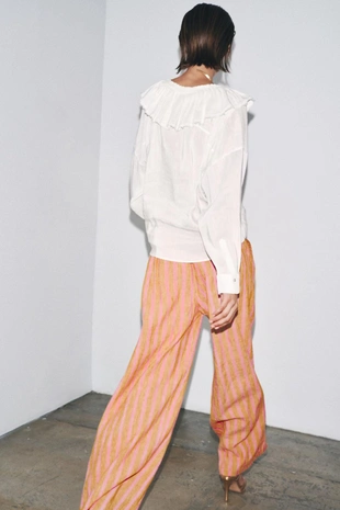 Брюки из смесового льна в полоску — ZW COLLECTION- Заказать в России