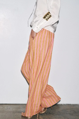 Брюки из смесового льна в полоску — ZW COLLECTION- Заказать в России