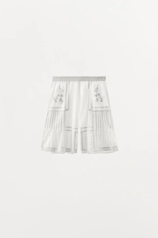 Бермуды с кружевной вышивкой LIMITED EDITION- Заказать в России