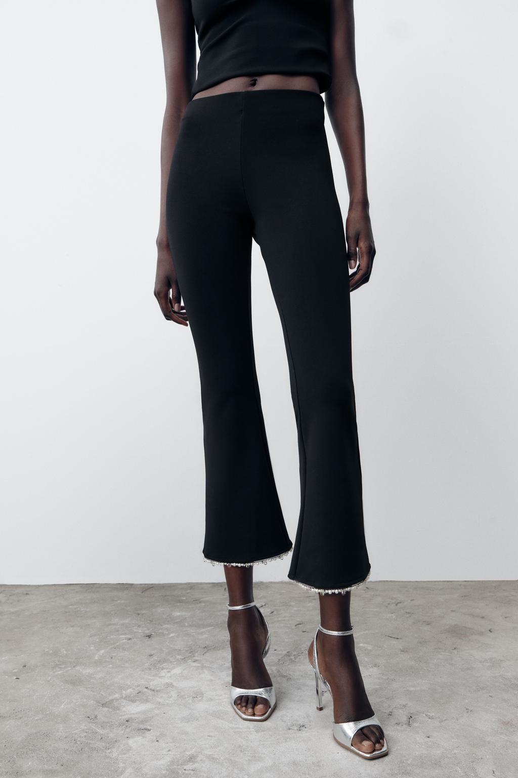 БРЮКИ FLARE STRETCH С ЖЕМЧУГОМ