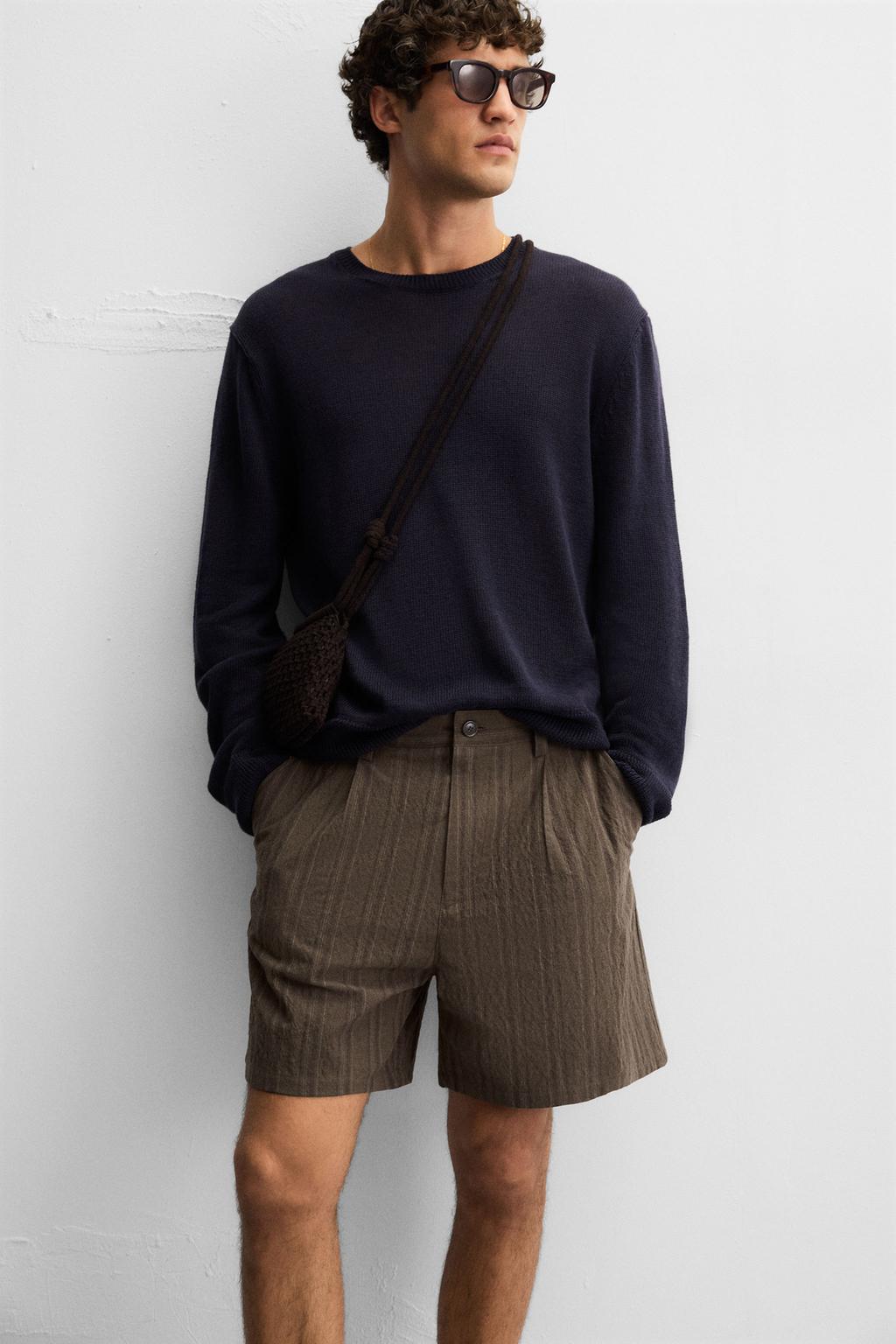 ШОРТЫ-БЕРМУДЫ REGULAR FIT В ПОЛОСКУ