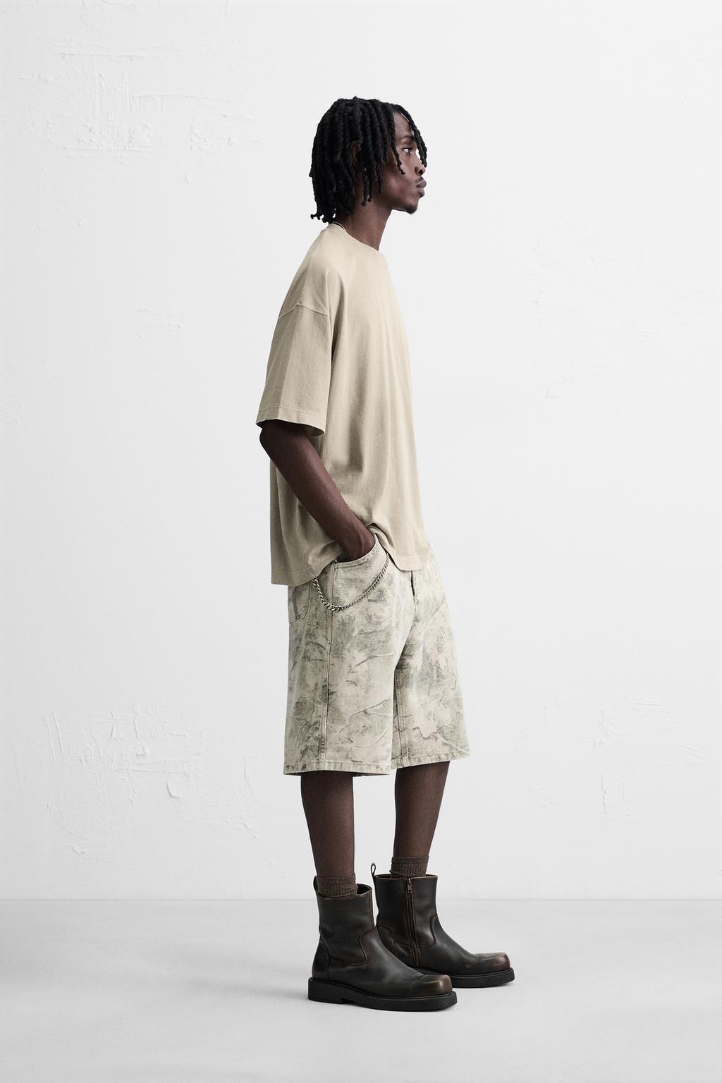 ШОРТЫ RELAXED FIT С АБСТРАКТНЫМ ПРИНТОМ