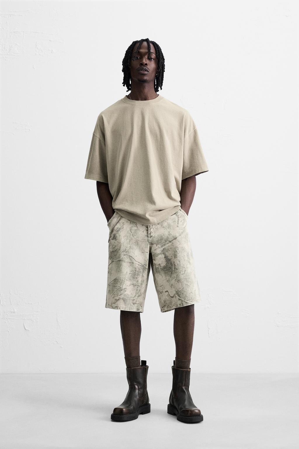 ШОРТЫ RELAXED FIT С АБСТРАКТНЫМ ПРИНТОМ
