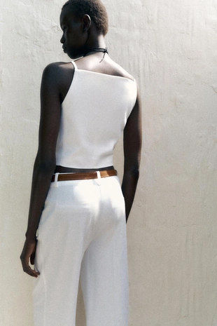 Короткий жилет на бретелях- Заказать в России