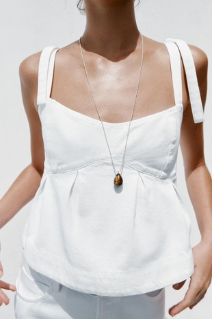 Джинсовый топ Z1975 на бретелях- Заказать в России