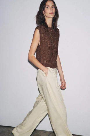 Трикотажный топ с лентами- Заказать в России