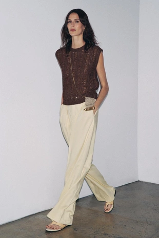 Трикотажный топ с лентами- Заказать в России