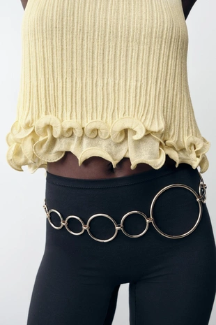 Трикотажный топ с волнистым низом- Заказать в России