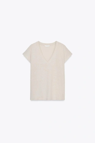 Футболка из хлопка и льна