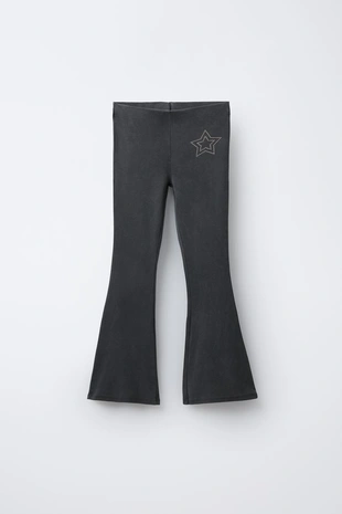 Купить Zara Легинсы FLARE с эффектом постиранности и звездами