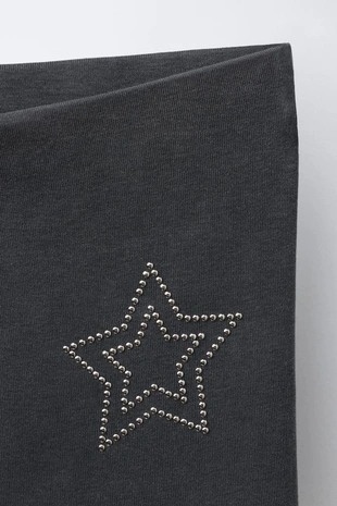 Легинсы FLARE с эффектом постиранности и звездами