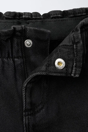 Black | 1213/620/800 - Zara Джинсы PAPERBAG с карманами-сердечками