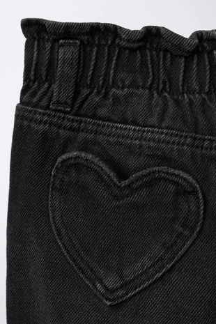 Джинсы PAPERBAG с карманами-сердечками- Заказать в России