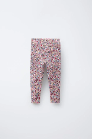 Легинсы в рубчик с принтом