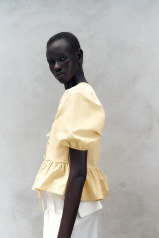 Комбинированный топ с завязками- Заказать в России