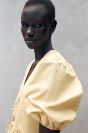 Комбинированный топ с завязками- Заказать в России