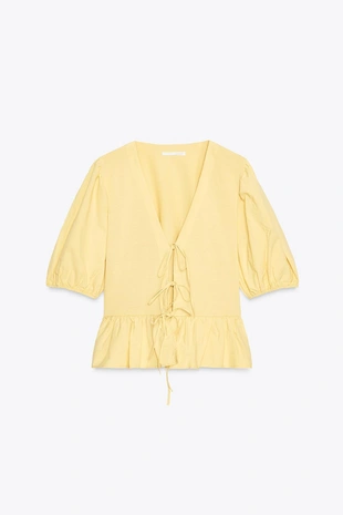 Комбинированный топ с завязками- Заказать в России