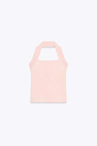 Эластичный топ с горловиной халтер- Заказать в России