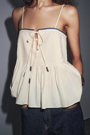 Топ с контрастной отделкой — ZW COLLECTION- Заказать в России