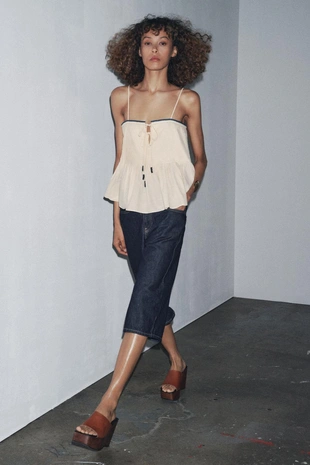 Топ с контрастной отделкой — ZW COLLECTION- Заказать в России