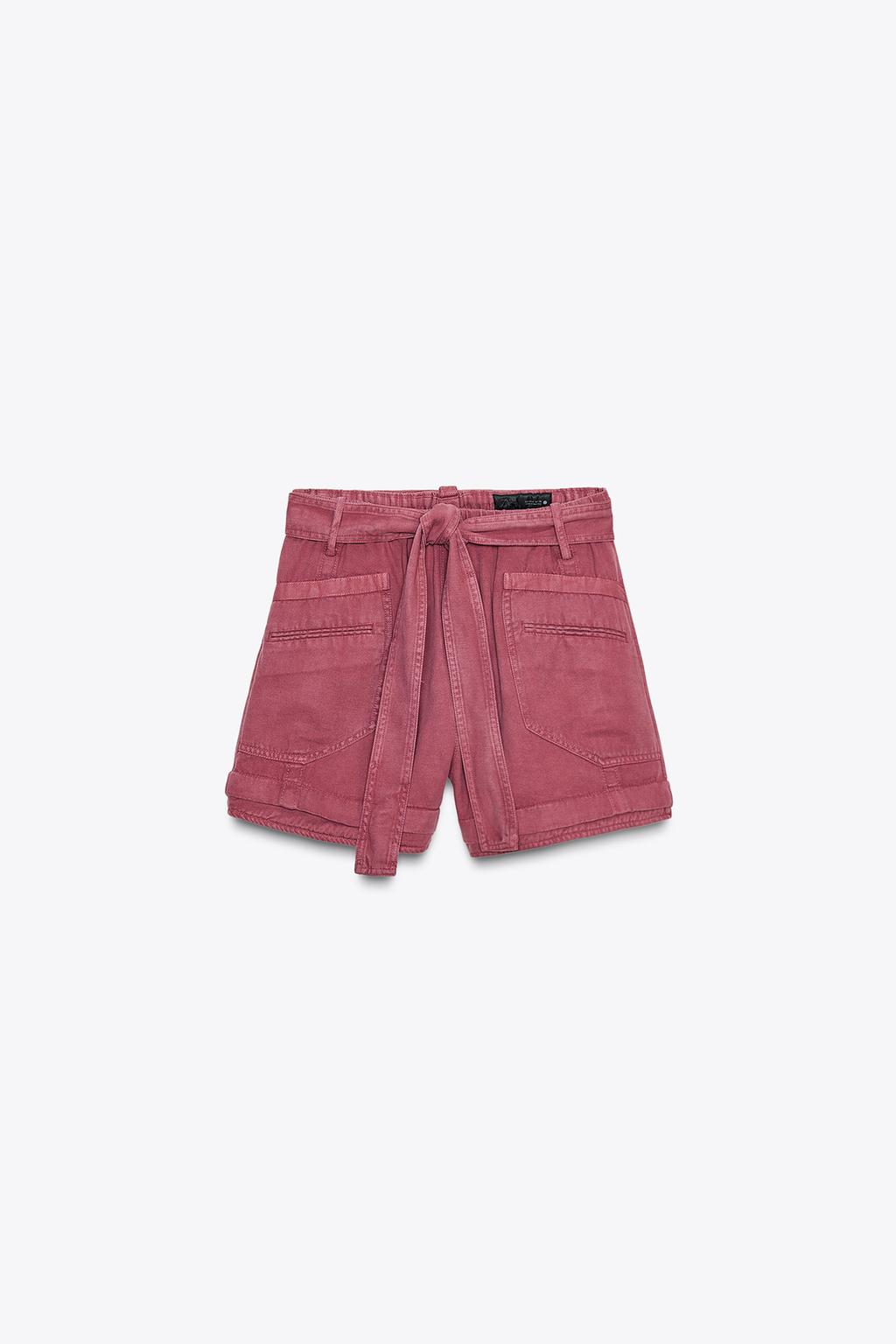 ШОРТЫ ИЗ СТРУЯЩЕЙСЯ ТКАНИ С ПОЯСОМ — ZW COLLECTION