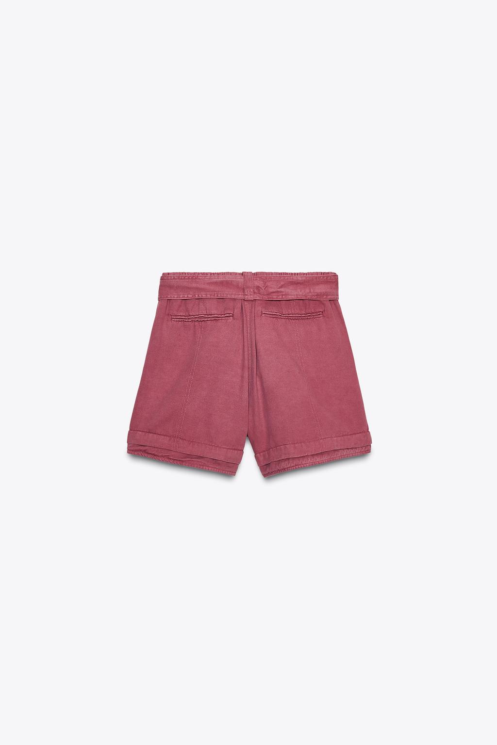 ШОРТЫ ИЗ СТРУЯЩЕЙСЯ ТКАНИ С ПОЯСОМ — ZW COLLECTION