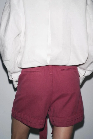 Шорты из струящейся ткани с поясом — ZW COLLECTION- Заказать в России