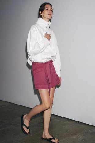 Шорты из струящейся ткани с поясом — ZW COLLECTION- Заказать в России