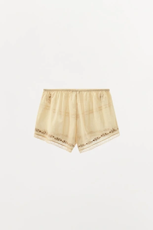 Шорты с вышивкой, цветами и кружевом — LIMITED EDITION- Заказать в России