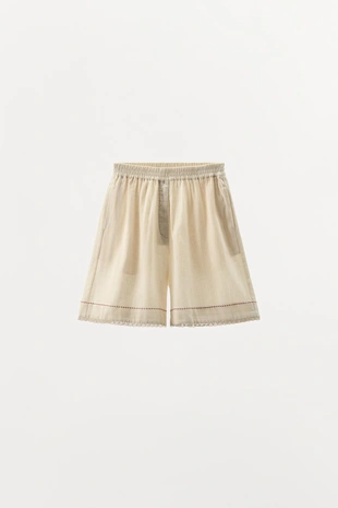 Бермуды из льна с контрастной отделкой LIMITED EDITION- Заказать в России