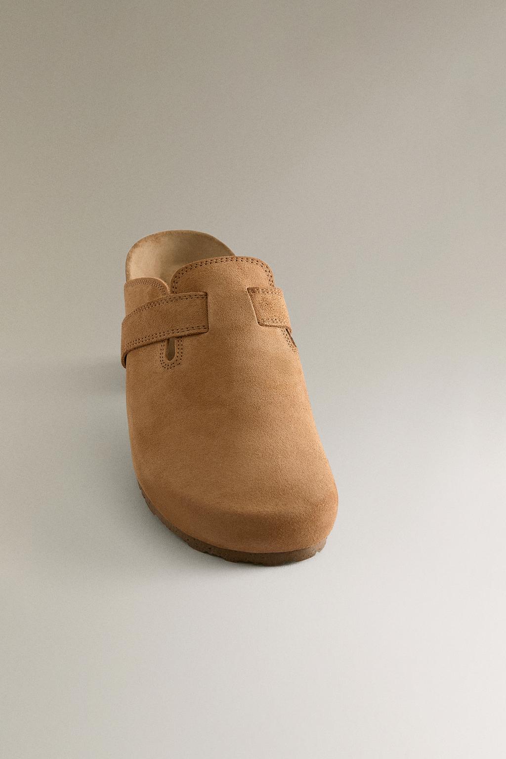 Клоги из кожи с ремешком
