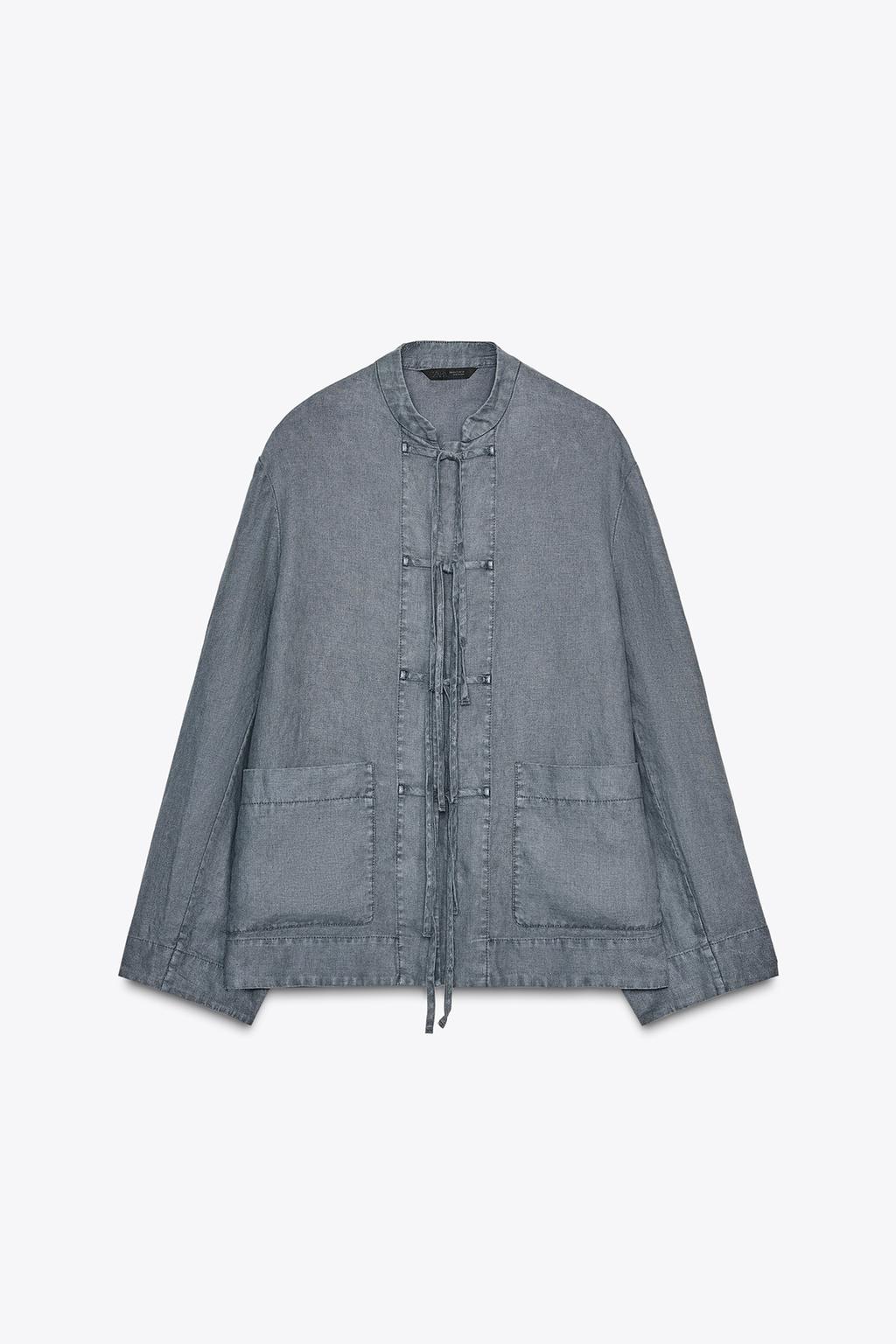 ЛЬНЯНАЯ КУРТКА С ЗАВЯЗКАМИ — ZW COLLECTION