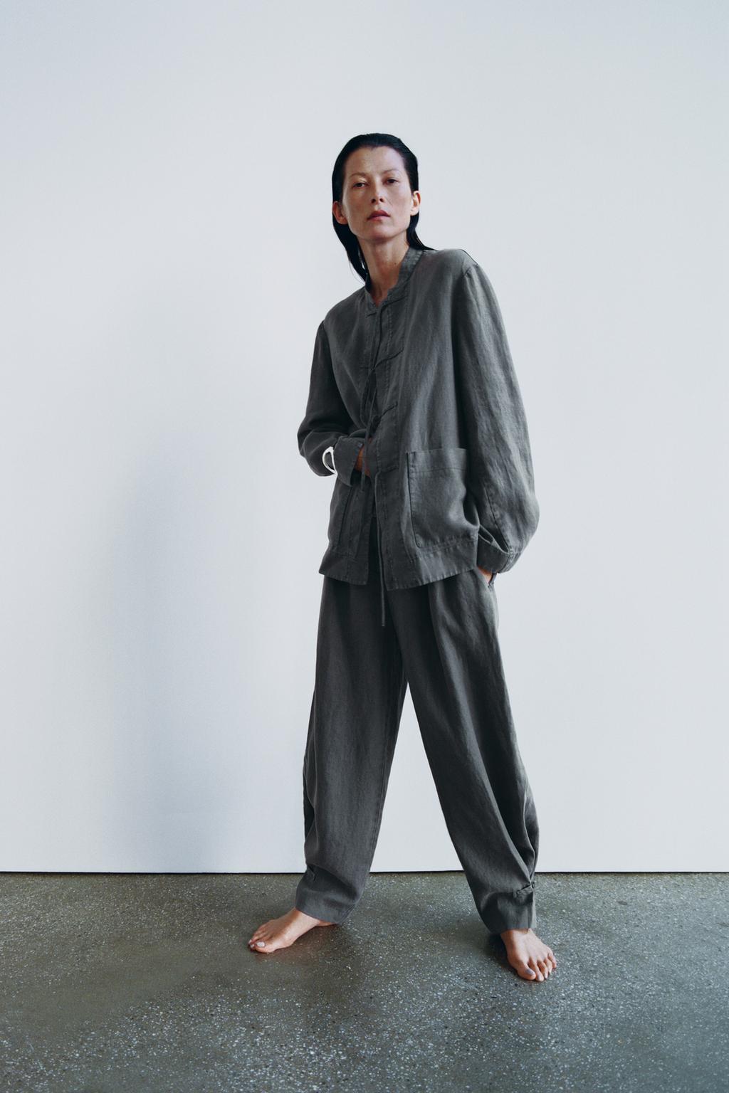ЛЬНЯНАЯ КУРТКА С ЗАВЯЗКАМИ — ZW COLLECTION