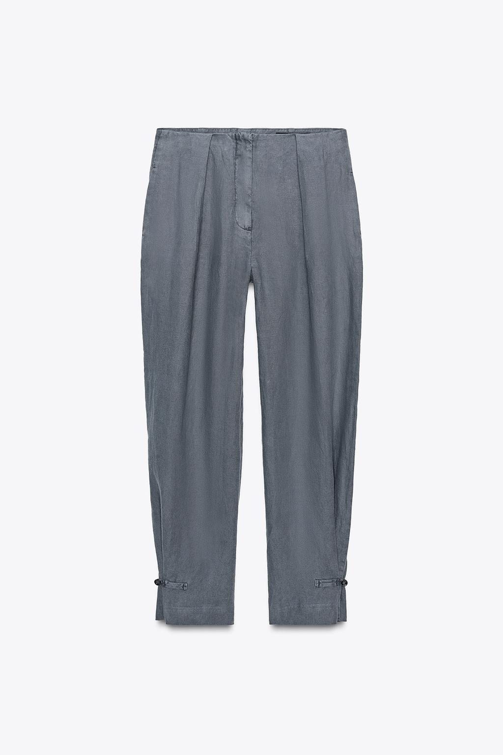 ЛЬНЯНЫЕ БРЮКИ С ЗАЩИПАМИ — ZW COLLECTION