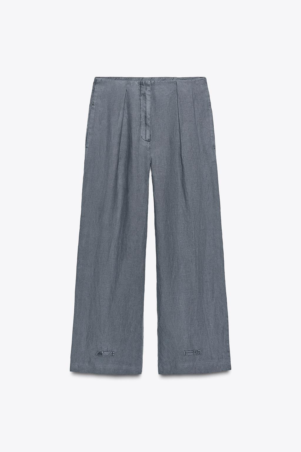 ЛЬНЯНЫЕ БРЮКИ С ЗАЩИПАМИ — ZW COLLECTION