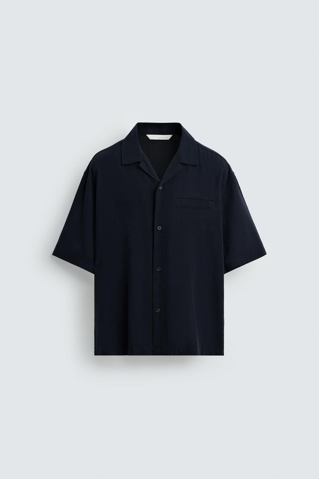 РУБАШКА RELAXED FIT ИЗ СТРУЯЩЕЙСЯ ТКАНИ