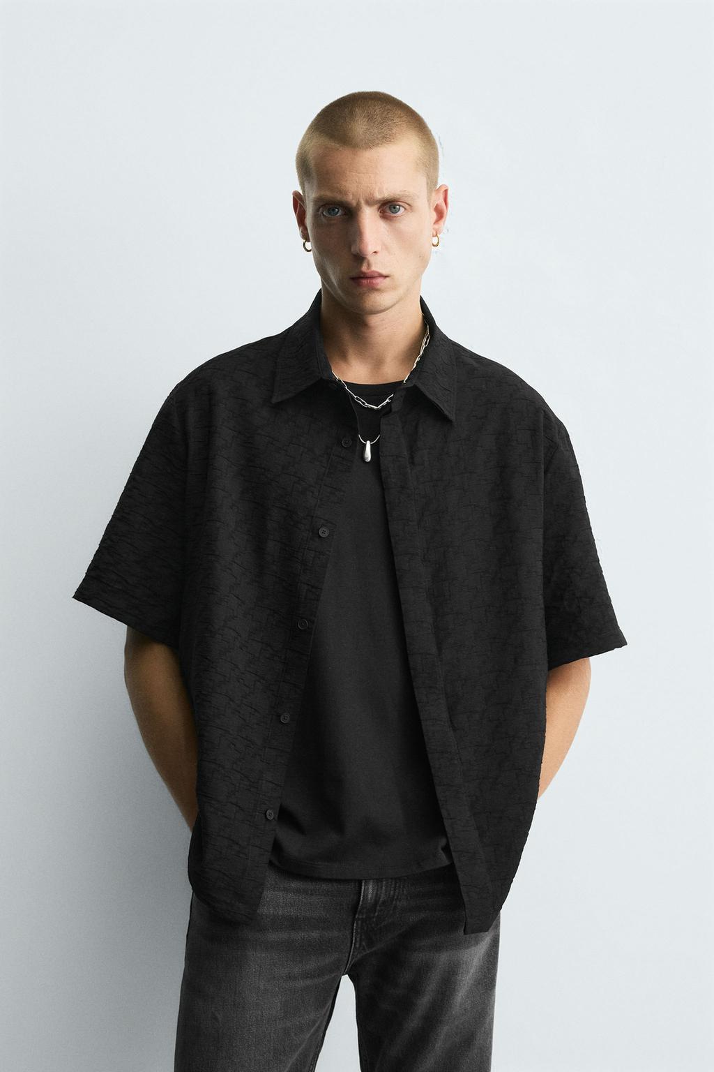 РУБАШКА JACQUARD С ГЕОМЕТРИЧЕСКИМ УЗОРОМ