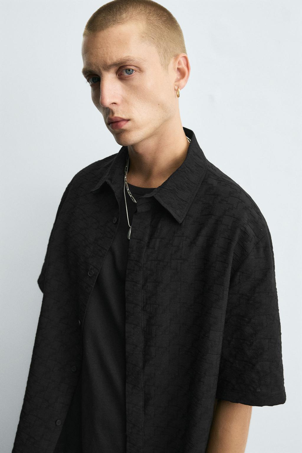 РУБАШКА JACQUARD С ГЕОМЕТРИЧЕСКИМ УЗОРОМ
