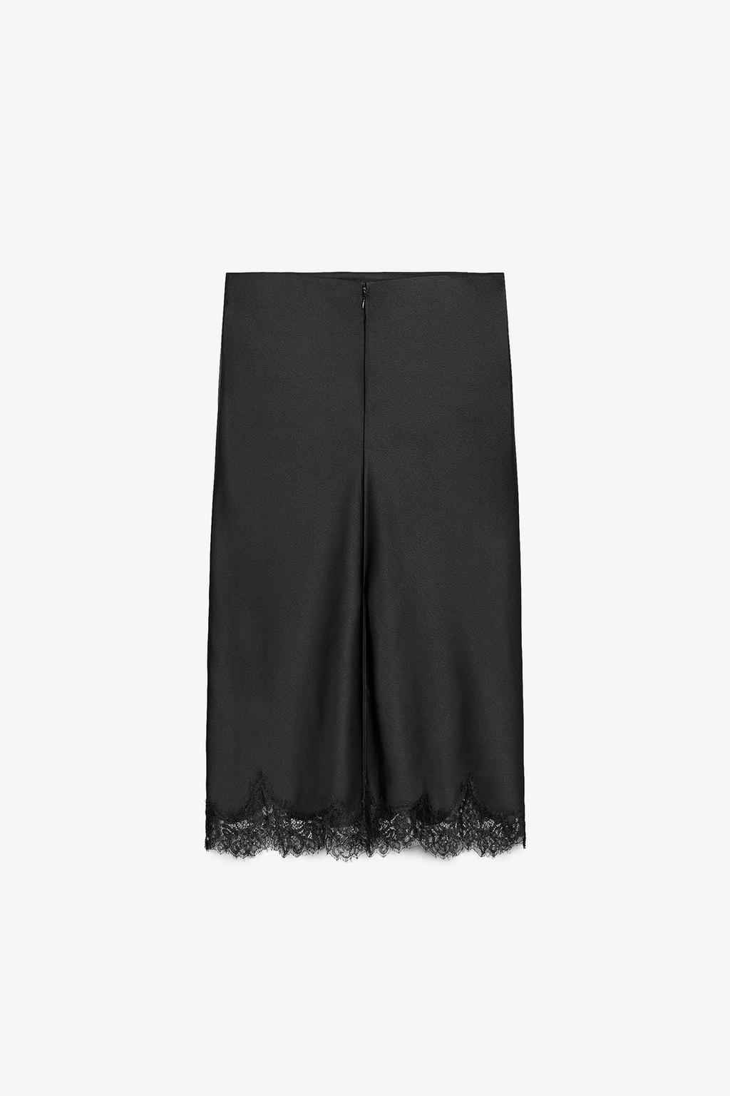 АТЛАСНАЯ КРУЖЕВНАЯ ЮБКА ZW COLLECTION