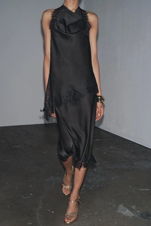 Атласная кружевная юбка ZW COLLECTION- Заказать в России