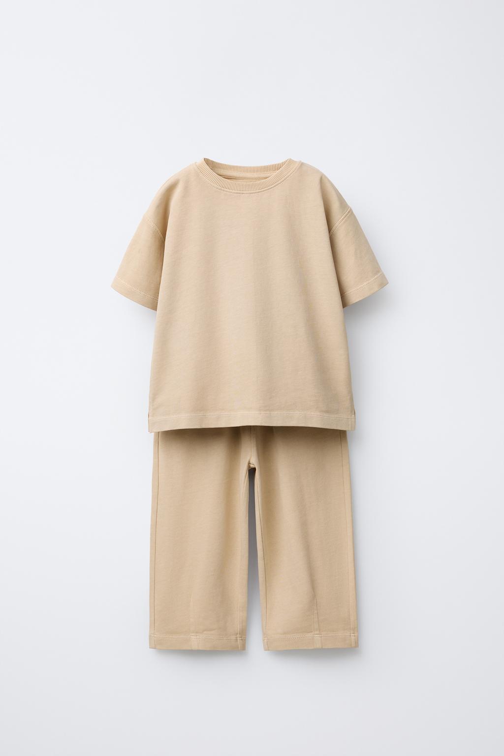 КОМПЛЕКТ ИЗ ОДНОТОННОЙ ФУТБОЛКИ И БРЮК  WIDE LEG
