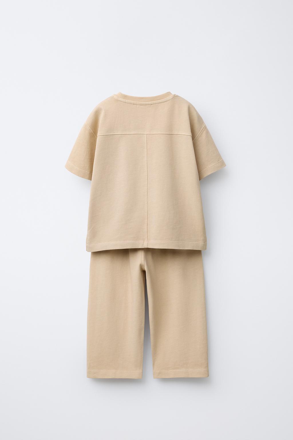 КОМПЛЕКТ ИЗ ОДНОТОННОЙ ФУТБОЛКИ И БРЮК  WIDE LEG