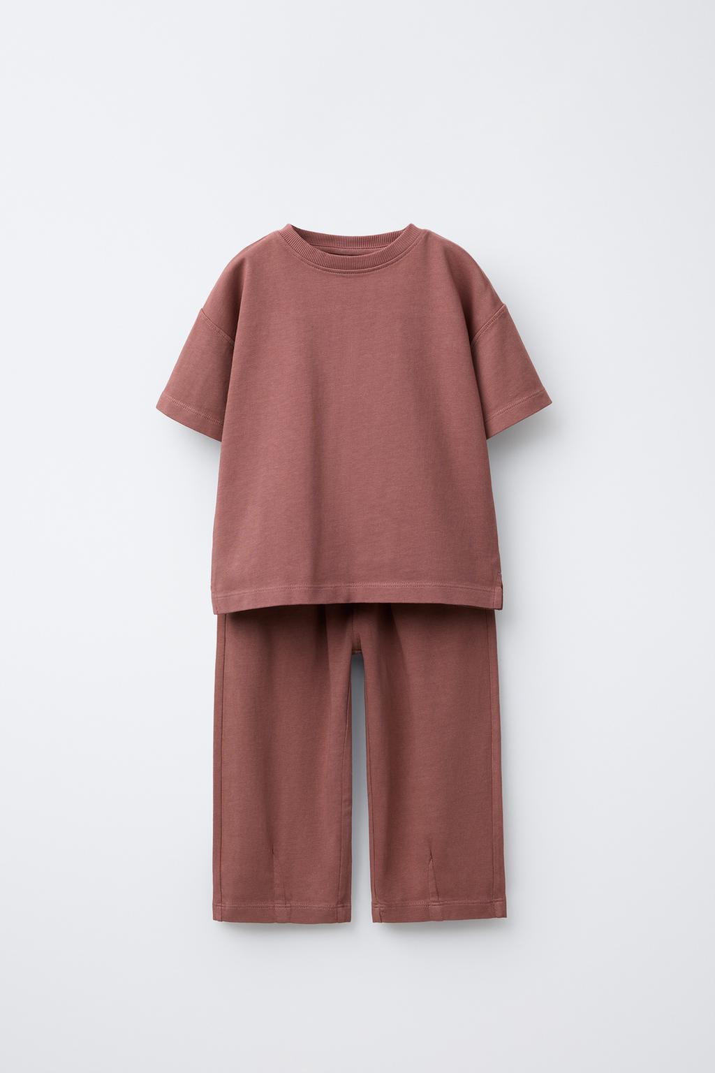 КОМПЛЕКТ ИЗ ОДНОТОННОЙ ФУТБОЛКИ И БРЮК  WIDE LEG