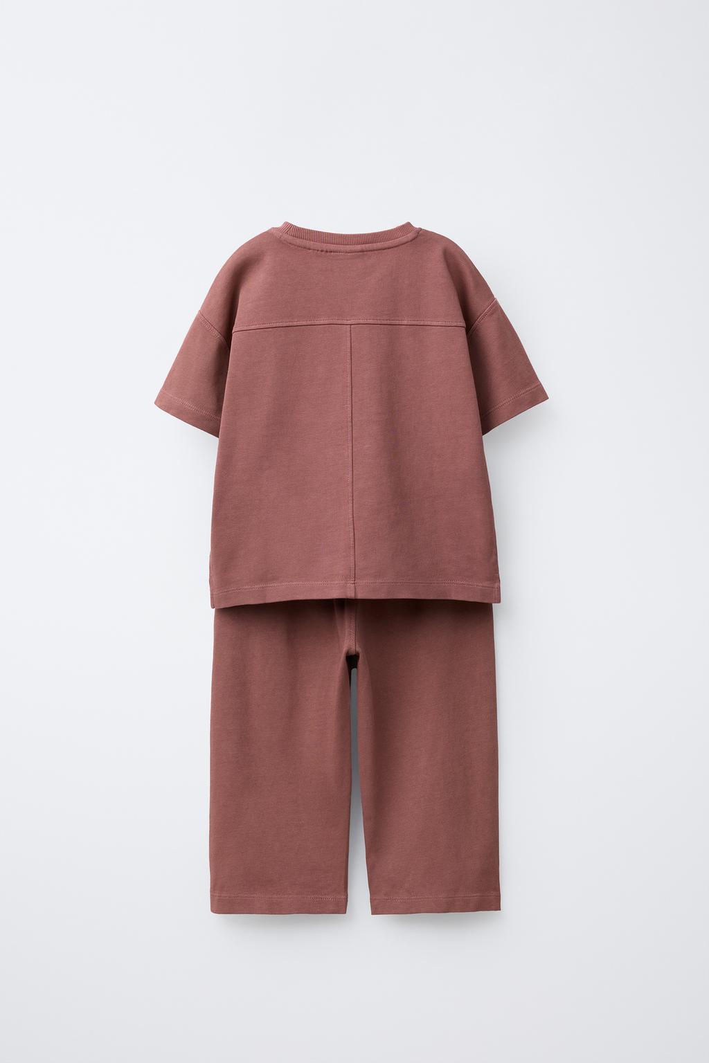 КОМПЛЕКТ ИЗ ОДНОТОННОЙ ФУТБОЛКИ И БРЮК  WIDE LEG