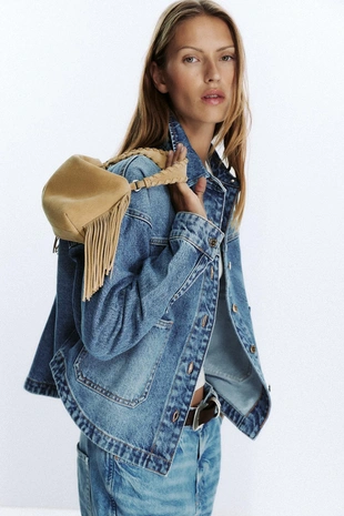 Мини-сумка из спилка с бахромой- Заказать в России