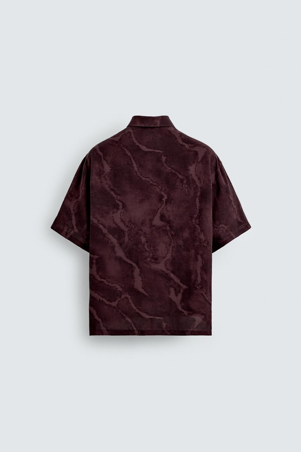 РУБАШКА ИЗ СТРУЯЩЕЙСЯ ТКАНИ С ПРИНТОМ TIE DYE