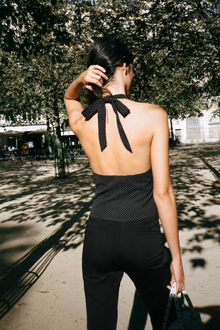 Топ-жилет в горошек- Заказать в России